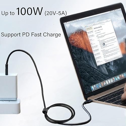 Miniatura 3 de Pocxwa Cable USB-C a USB-C, cable USBC 4K de 5 pies, cable de carga rápida y sincronización de datos, cable de carga compatible con MacBook Pro,