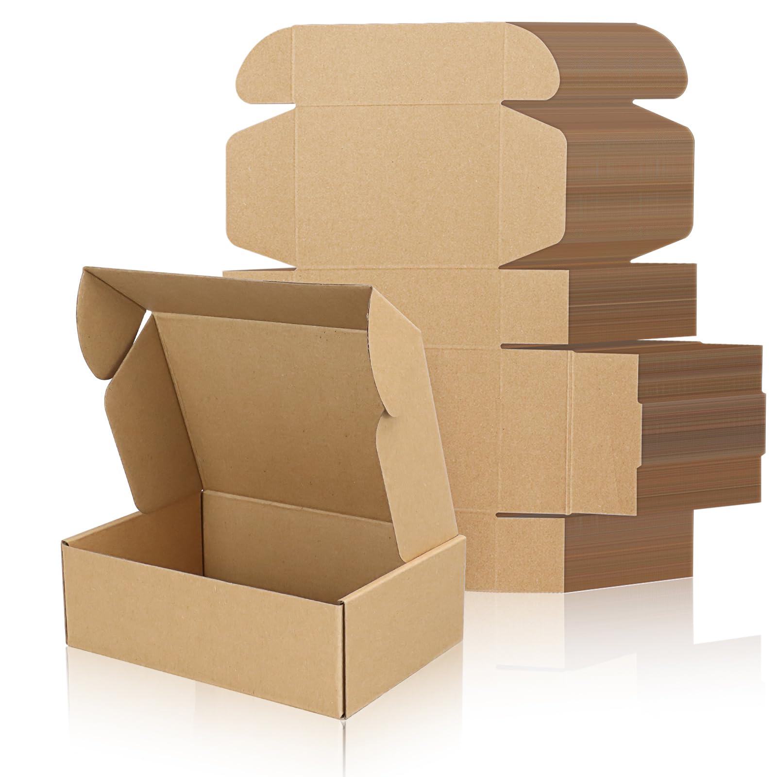 100 Pcs Small Cardboard Boxes Bulk, 15 x 10 x 5 cm Brown Corrugated Shipping Boxes, Packaging Mailing Boxes for Business Posting Storing Gift