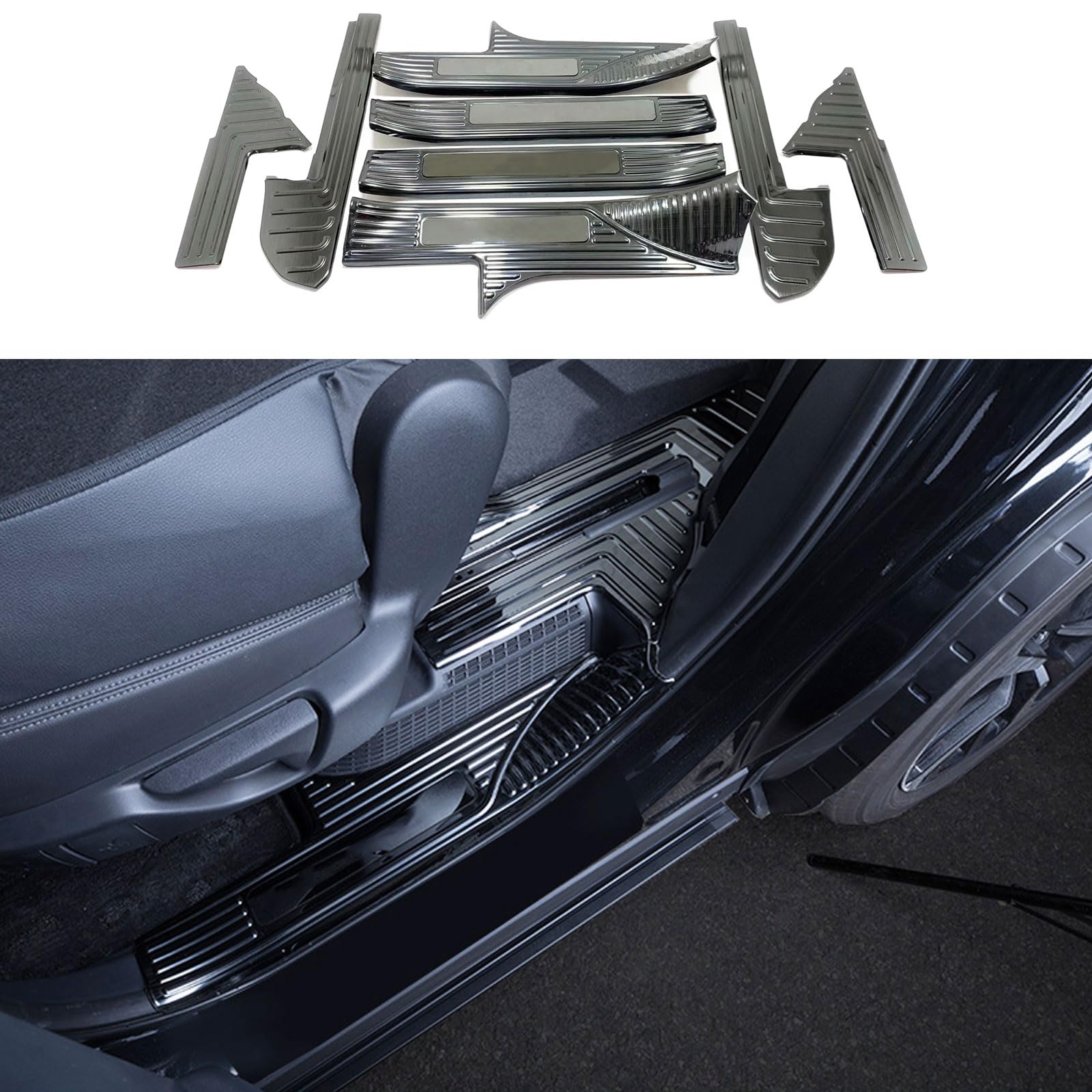 Car Accessories Inner Door Sill Protector Cover Compatible with Toyota Highlander 4TH Gen 2021-2024 2025 Door Entry Guard