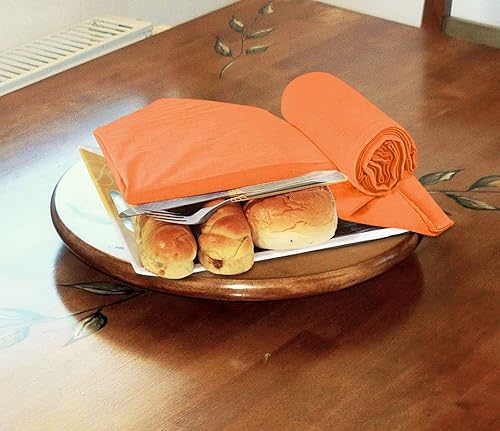 Miniatura 4 de Utopia Kitchen Paquete de 12 paños de cocina Harina Saco de 28 x 28 pulgadas, 100% algodón, lavables a máquina, para limpiar y secar, color naranja