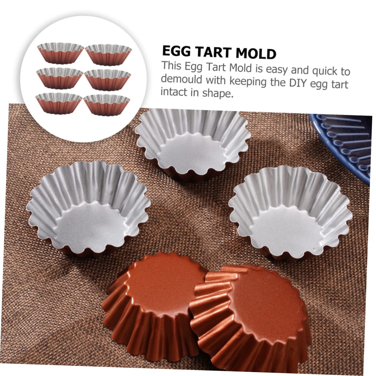 IMIKEYA 4 Juegos Molde Redondo Para Tarta De Huevo Baking Accessory Moldes Para Mini Tartas Molde Muffins Utensilios De Cocina Moldes De Gelatina Pequeños De Budín 6 Piezas * 4
