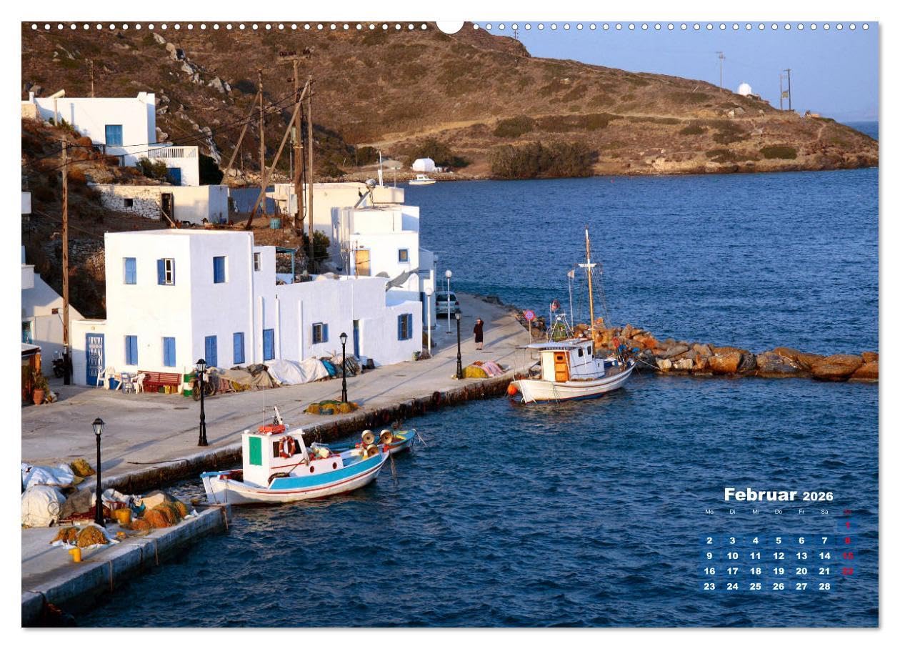 Liebenswertes Griechenland Amorgos und Mykonos (hochwertiger Premium Wandkalender 2026 DIN A2 quer), Kunstdruck in Hochglanz: Sehnsucht nach Griechenland (CALVENDO Orte)