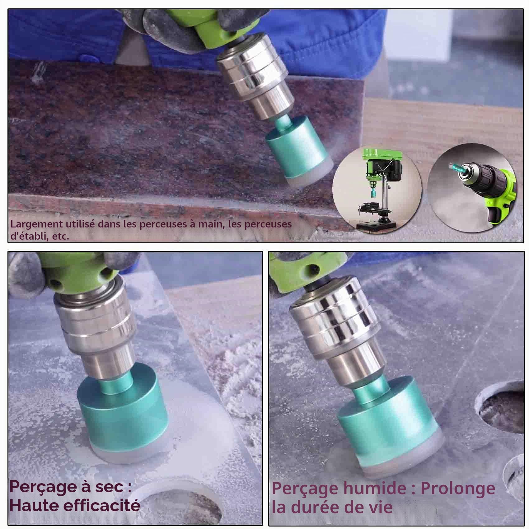Forets Diamant 68mm Trépans de Forage avec tige Hexagonale pour Perçage à sec en Porcelaine Carrelage Granit Marbre