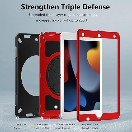 Miniatura 6 de Miesherk Funda para iPad 10.2 9 generación 2021 cubierta resistente a prueba de golpes de grado militar para iPad de 10.2 pulgadas 2021 - Soporte