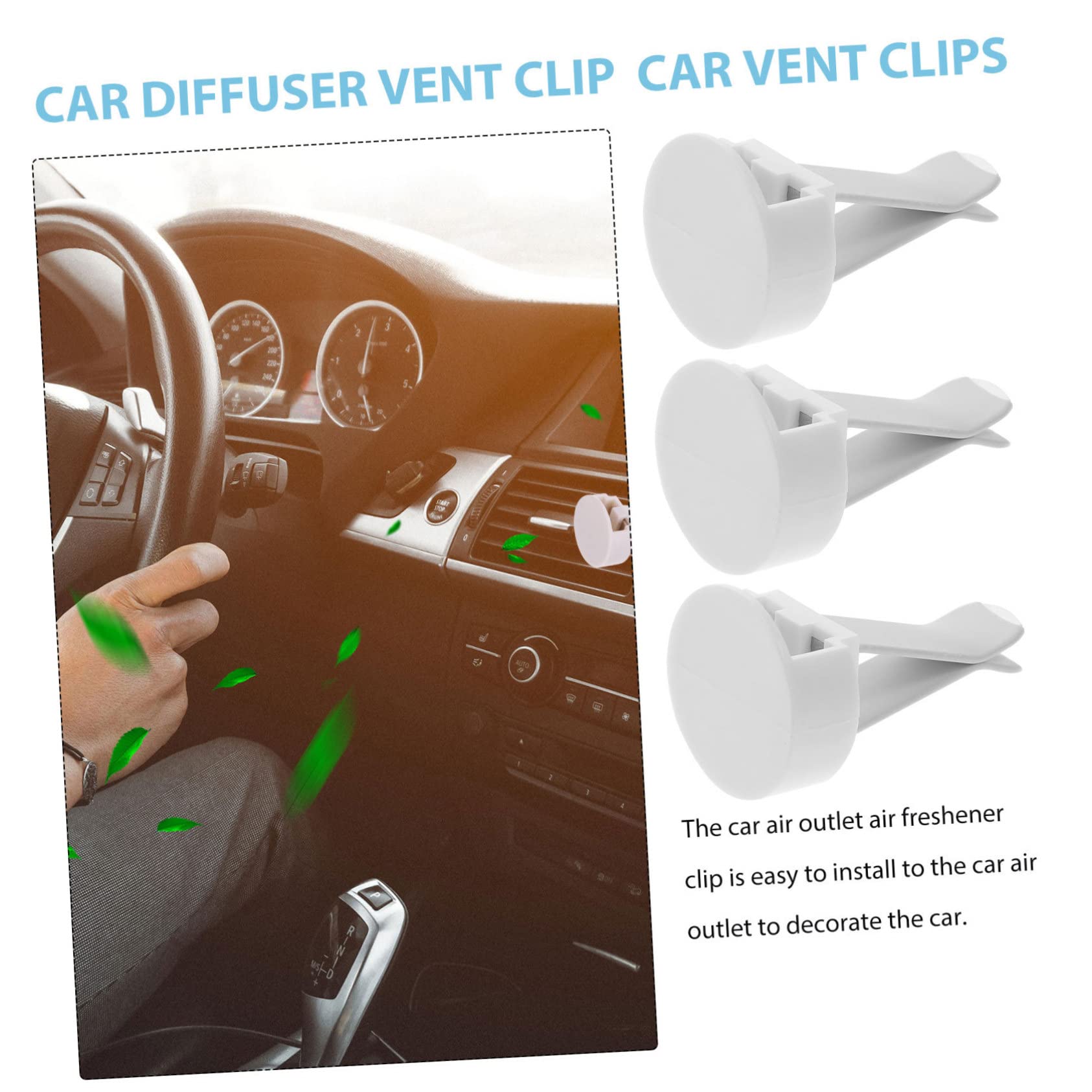 Clip per Bocchetta Auto 100 Pezzi Metallo e Plastica Bianco | Kit per Uscita Aria, per DIY e Decorazione Auto, Lavorazione Affidabile, Non Facile da Rompere