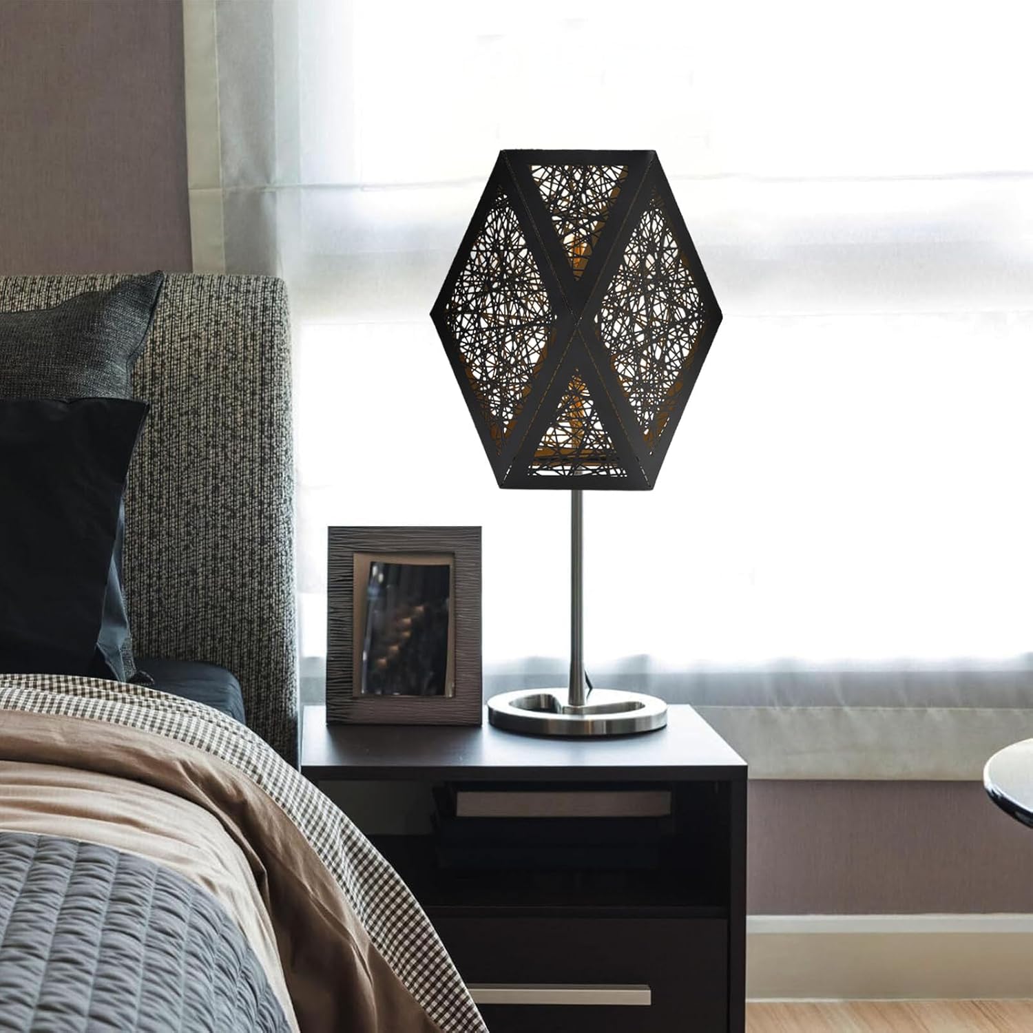 Tree Shadow Lamp Shade, Metal Lamp Shade Iron Tree Shadow Lamp Shade, Wrought Iron Hollow Lampshade, Table Hollow Out Lampshade Light Accessories for E27 E26 Bulb