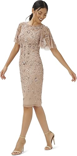 Miniatura 3 de Adrianna Papell Vestido corto con cuentas para mujer