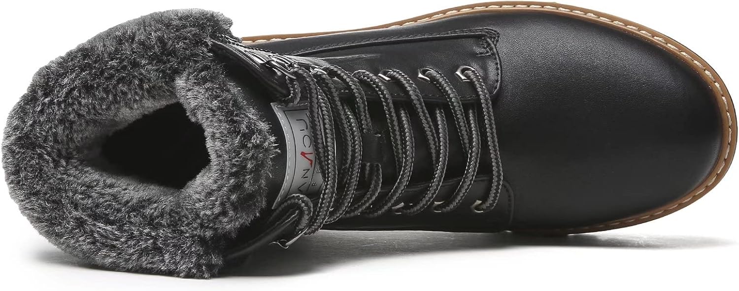 ANJOUFEMME Work Winter Hiking Boots For Women - Womens Snow Outdoor Casual Lace up Ankle Boots Waterproof Lightweight Warm Backpacking Walking Hiking Shoes - Image 4