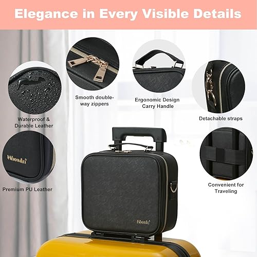 Miniatura 2 de Mocado Bolsa de maquillaje de viaje con espejo iluminado LED, organizador de maquillaje de viaje, estuche de maquillaje con 3 ajustes iluminados de
