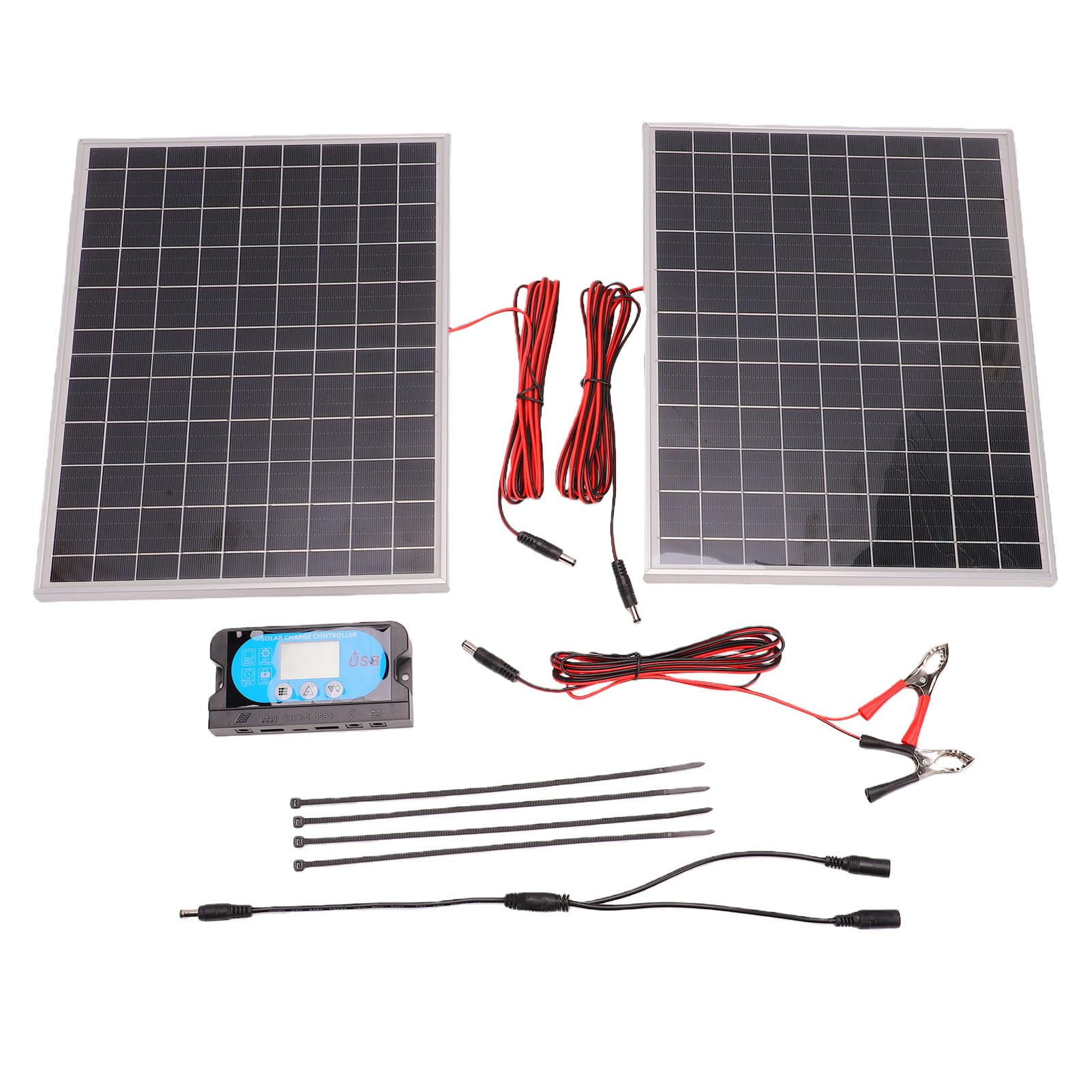 Cocoarm Kit Pannello Solare Modulo Flessibile Flessibile in Silicio Monocristallino 100W Efficienza 25% con Controller Doppia USB Tipo C per Barca Marina Rimorchio Fattoria Tetto