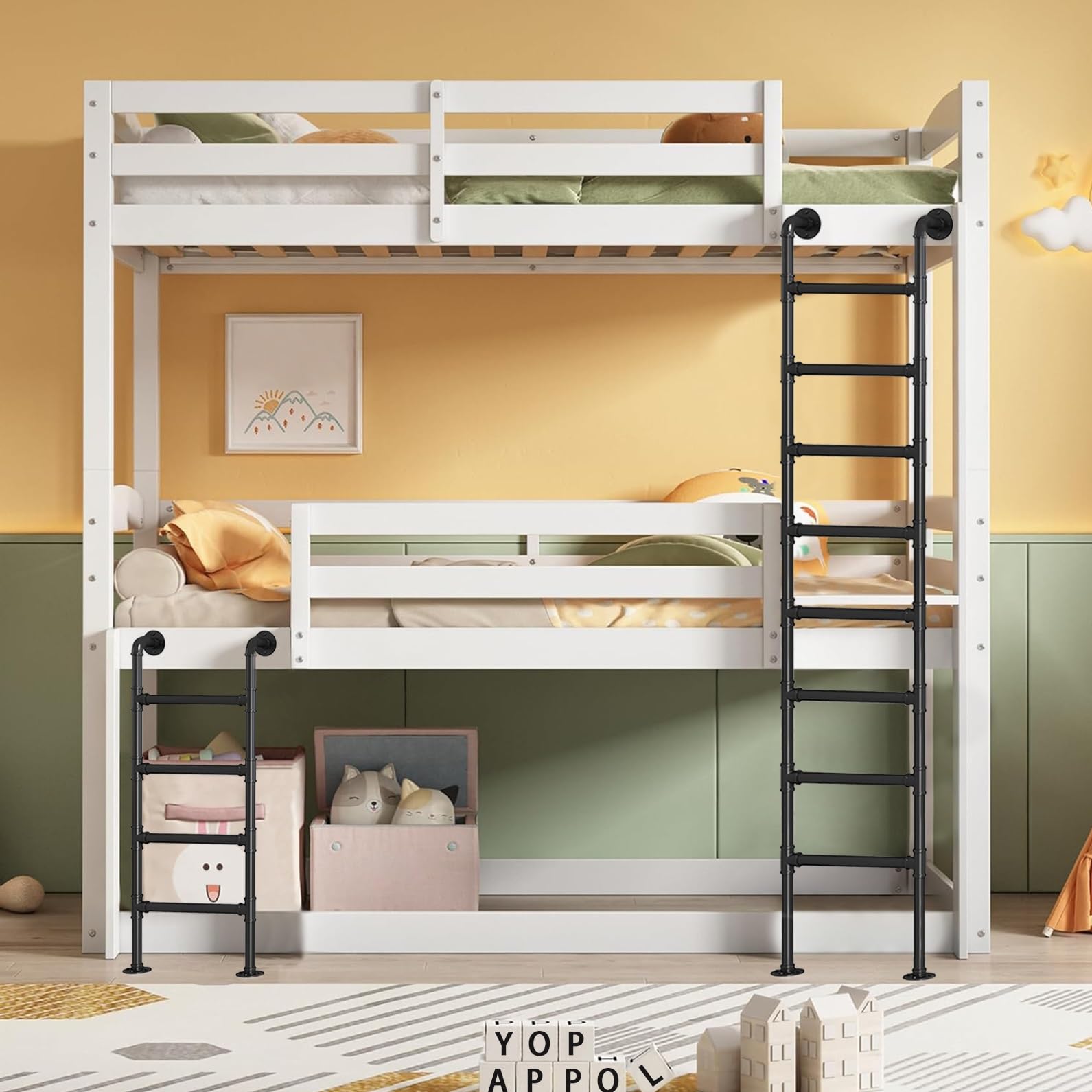 Escalera de metal para cama alta ultra resistente que soporta hasta 230 kg en tu hogar