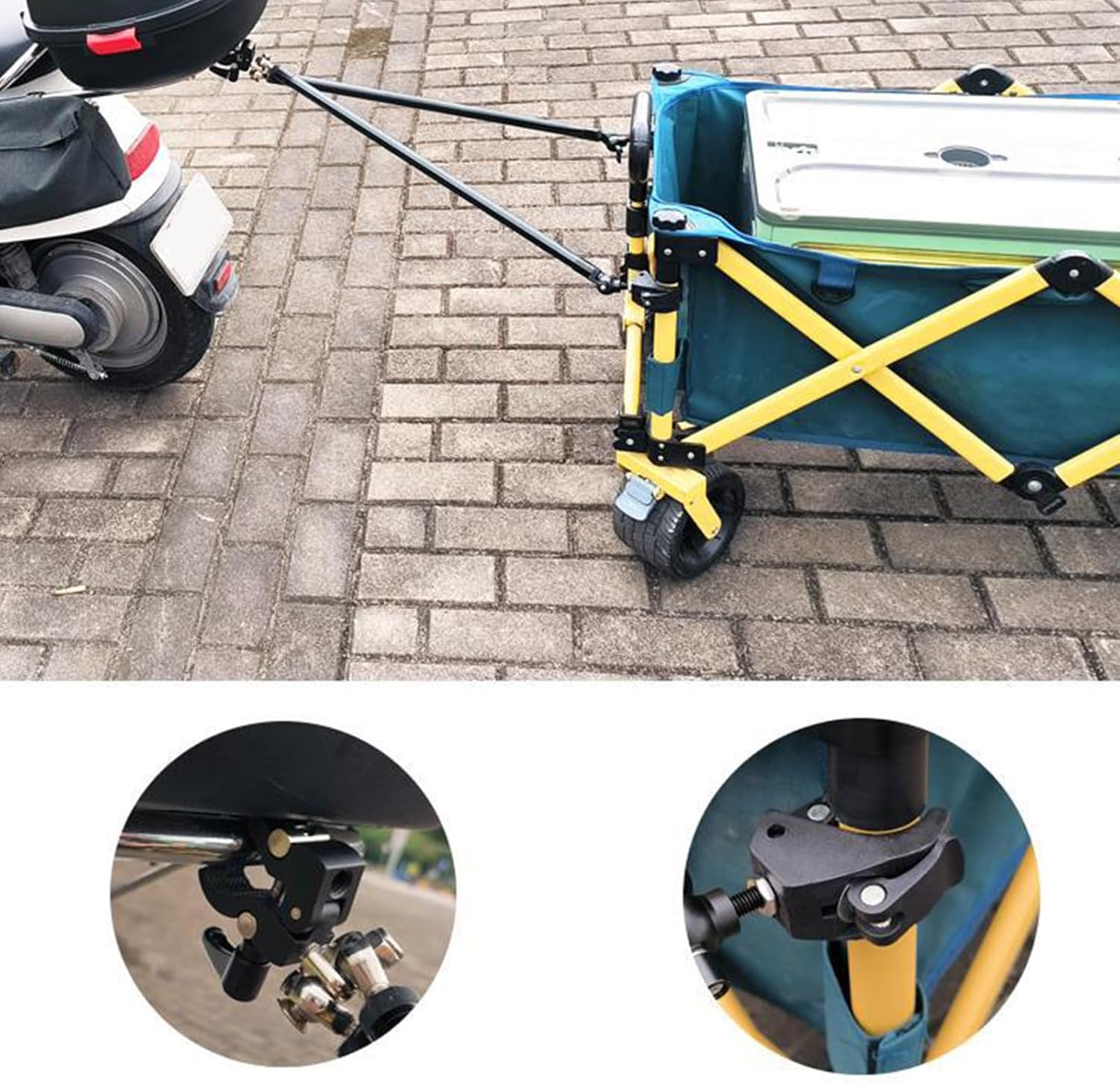 Portables Folded Bike Trailer Tow Rod Universals Bike Trailer Connectors for Cart and Camping Hauling
