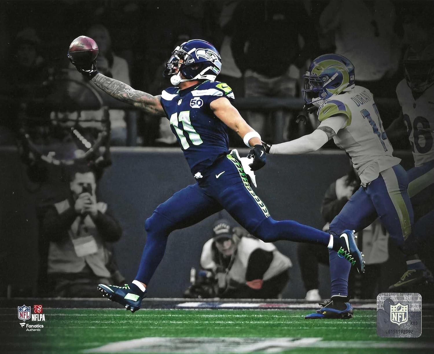 Jaxson Smith-Njigba Seattle Seahawks One-Handed Catch 8x10 Photo Poster | NFC Championship Game Action | Seahawks Wide Receiver Wall Art | NFL Football Decor | Man Cave Poster | Matte Finish | Made in USA
