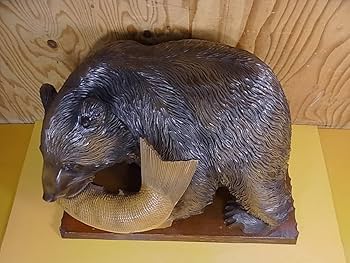 1940年代美品特大18kg位◆北海道 白老町 作家 雄峰作 木彫りの熊 民芸品 Amazon.co.jp: K316木彫り熊置物北海道白老作兼峰60cm×38cm 303