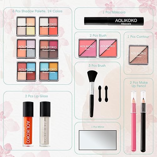Miniatura 5 de Kit de maquillaje para adolescentes y mujeres, kit completo de maquillaje todo en uno con el pequeño estuche de tren para cosméticos, kit de
