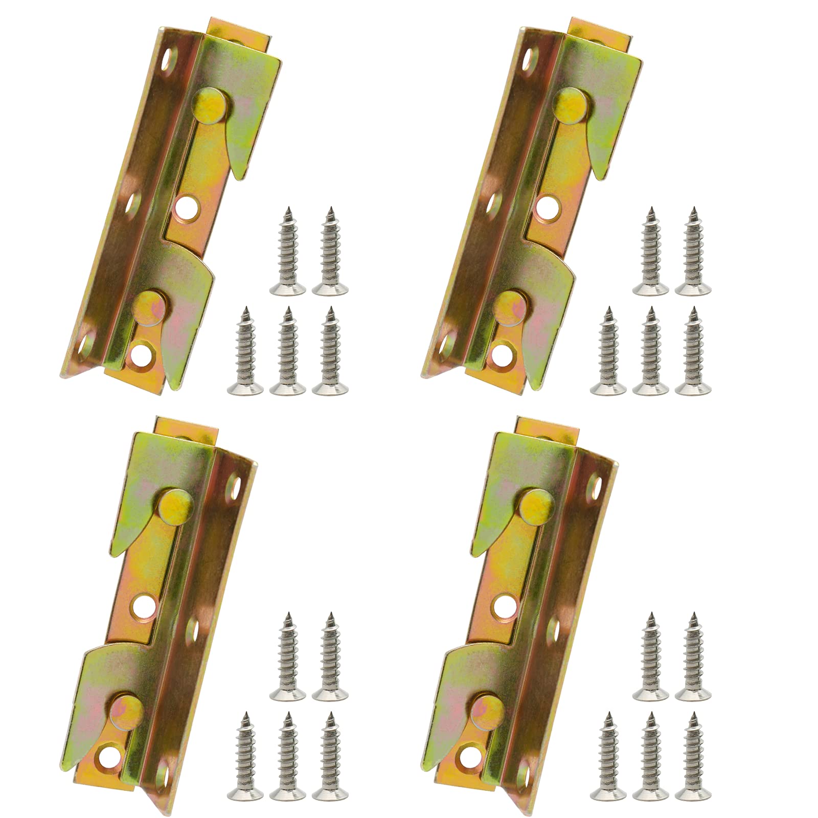 Buy BokWin 4 Sets No Mortise Bed Rail Fittings Wooden Bed Frame