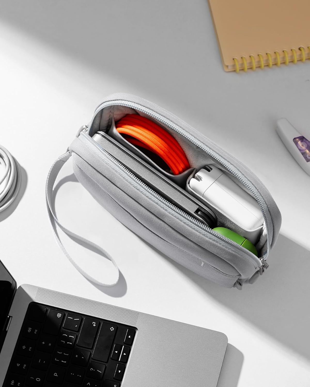 Inateck Electronics Organizer Travel Case, Water-resistant Cable Organizer Pouch, Multi-purpose Accessories Carry Case for Cord, Charger, Cables, Phone, USB Drive, Black, Small S Gray image 6 of 8 B0DJS9RVZJ