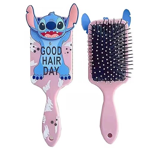 Cepillo de pelo de puntada, peine de pelo con lentejuelas de dibujos animados para niños, peine de masaje de cuero cabelludo para la cabeza,