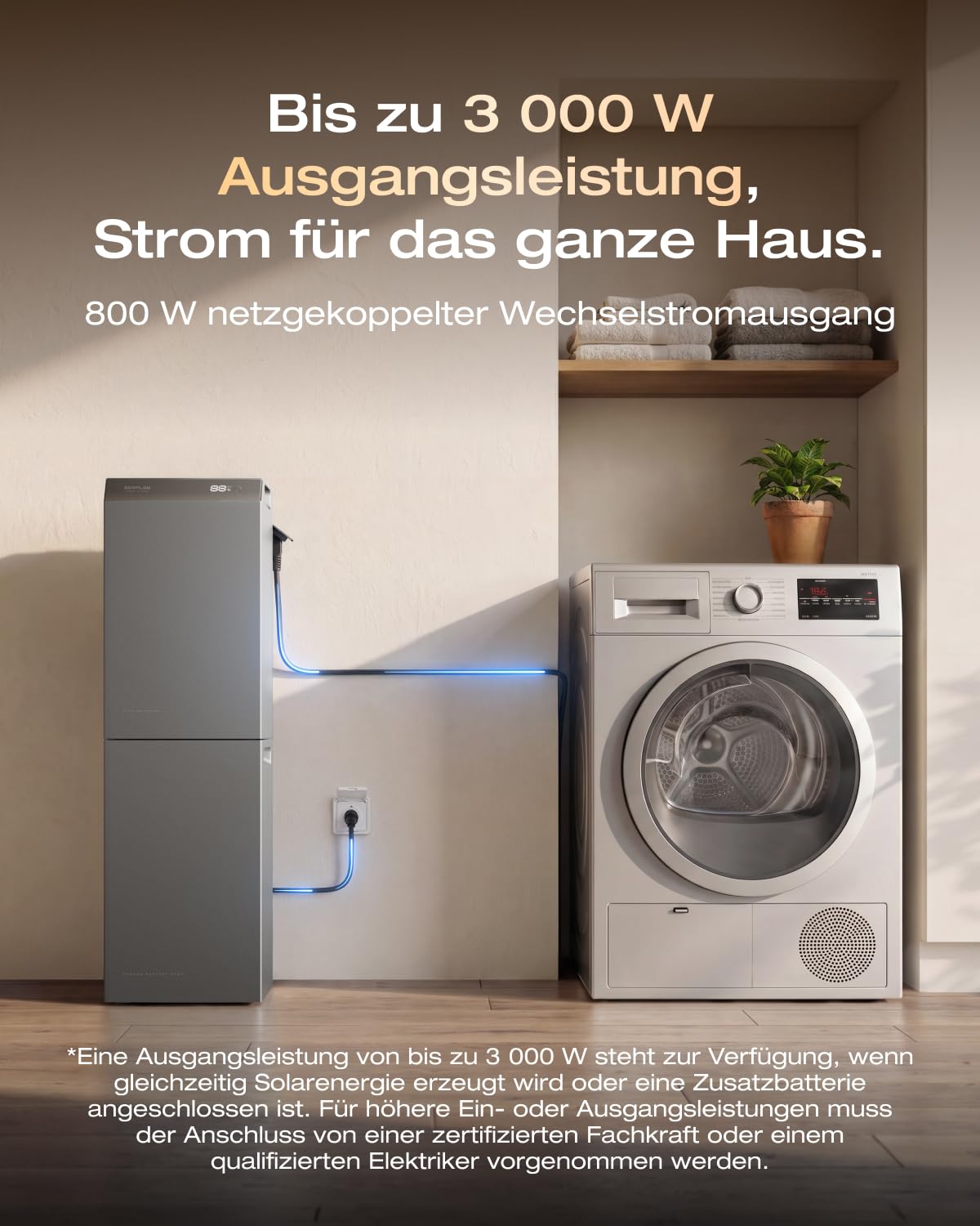 EcoFlow STREAM AC 5000 Balkonkraftwerk mit Speicher 5024 Wh 0% VAT | Solarspeicher Kompatibel mit allen Balkonkraftwerke, 3000 W Ausgangsleistung, erweiterbar bis zu 90 kWh, Energiemanagement