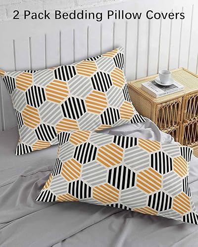 Miniatura 10 de Funda de almohada corporal con diseño geométrico abstracto, fundas de almohada suaves decorativas para sofá largo lumbar con cierre de sobre,