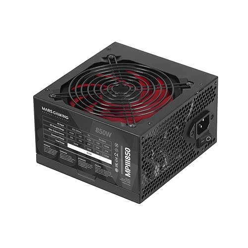 Mars Gaming MPIII850, PC-Netzteil ATX 850W, 5 Jahre Garantie, 85%