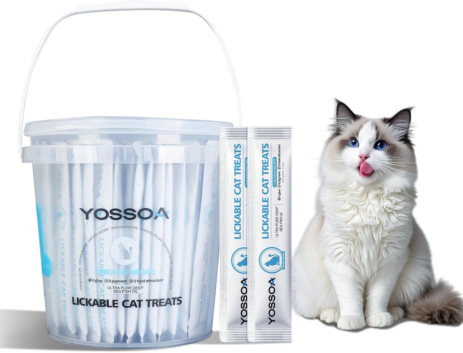 Cat Treat Snack Wet Lickables Squeeze Stick Lickable Treats Dogs & Cats Omg3 Squeezable Creamy Purée Cat Snack Chicken Lickable with Multivitamin Lickable pet Treats Healthy Grain-Free