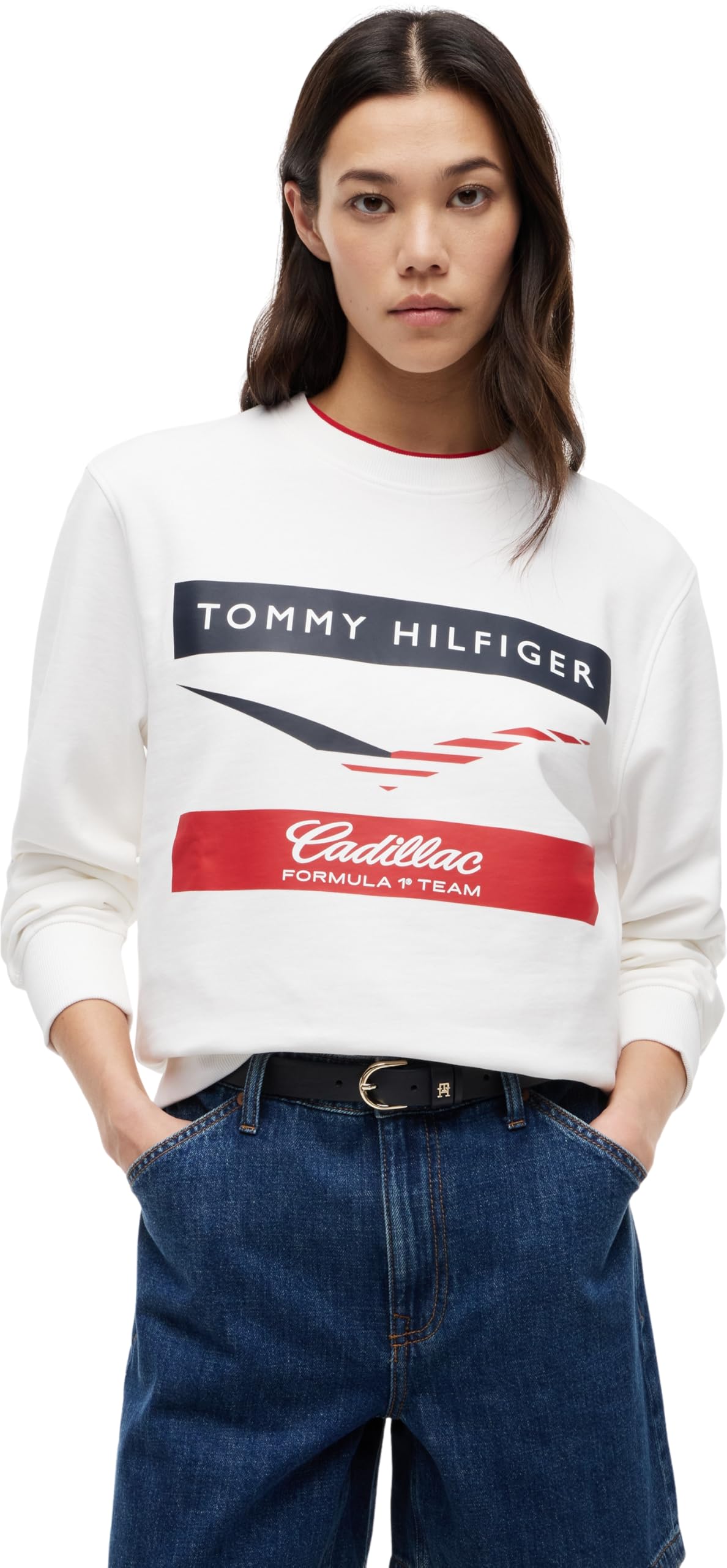 Tommy Hilfiger Unisexe Sweatshirt TH X Cadillac F1 Chevron Crewneck Coton