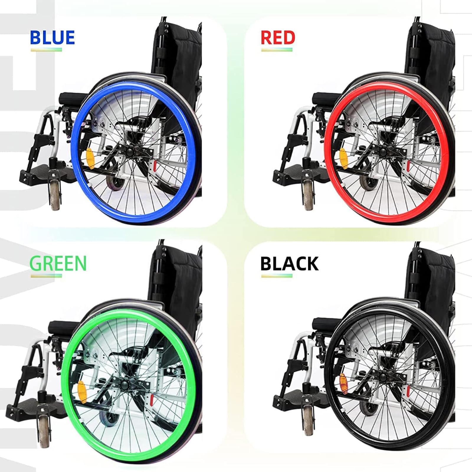 Coperture protettive in silicone per sedia a rotelle, migliorano la presa e il comfort, ideali per l'assistenza quotidiana della mobilità