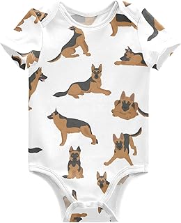 vvfelixl Baby Girls' Bodysuits Black Pug White Short Sleeve Cotton Baby Clothes For Girls 0-24 Months