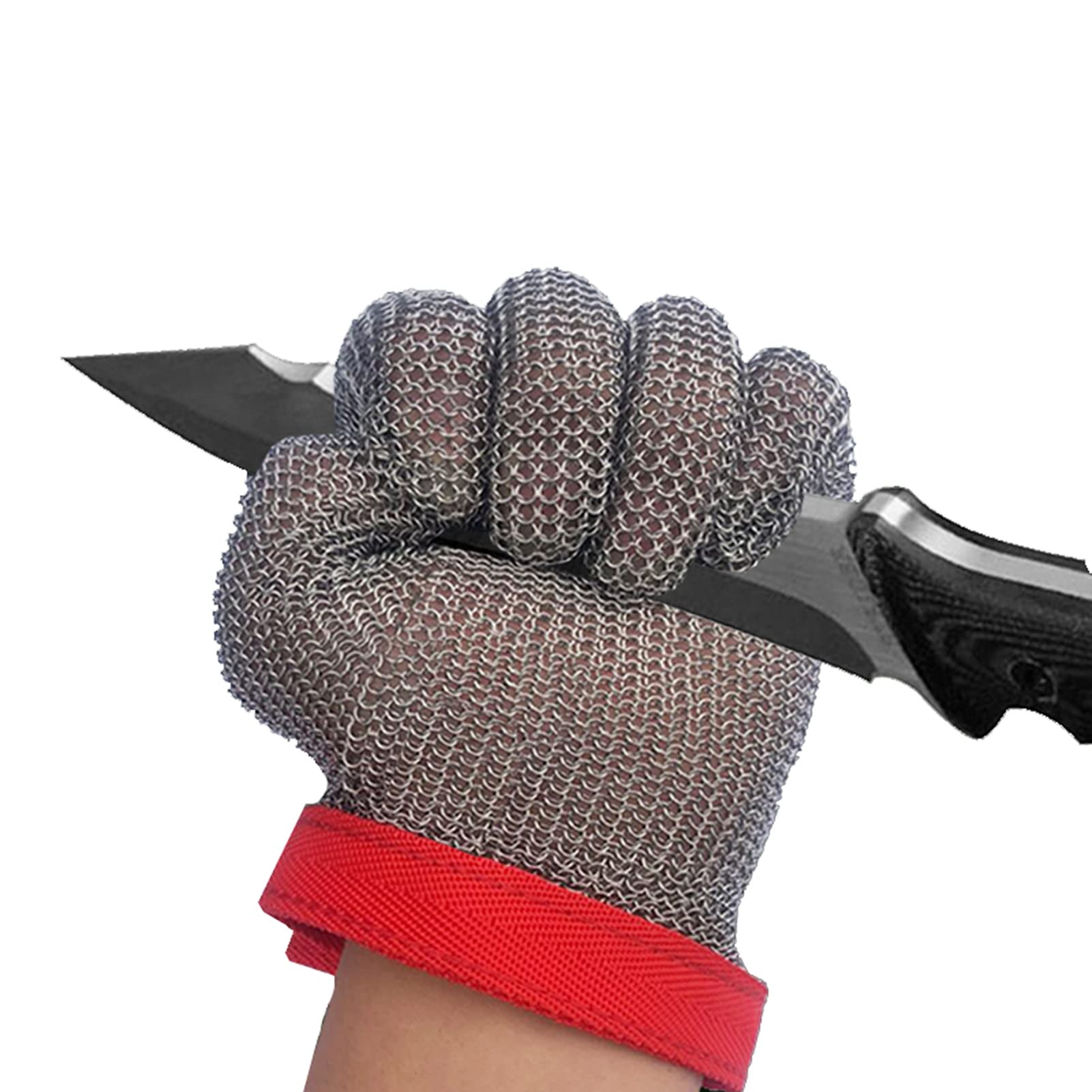 Guantes Anticortes, Guantes Resistentes a Cortes, de Grado alimenticio, Seguros para el Trabajo de Corte de Carne, Correa de muñeca Ajustable, protección de Grado alimenticio