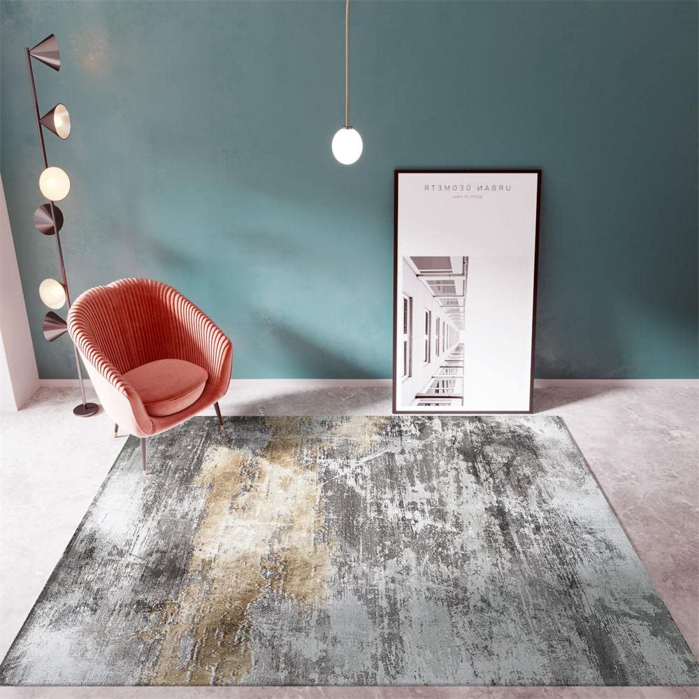 Tapis chambre enfant fille gris jaune pour une ambiance douce