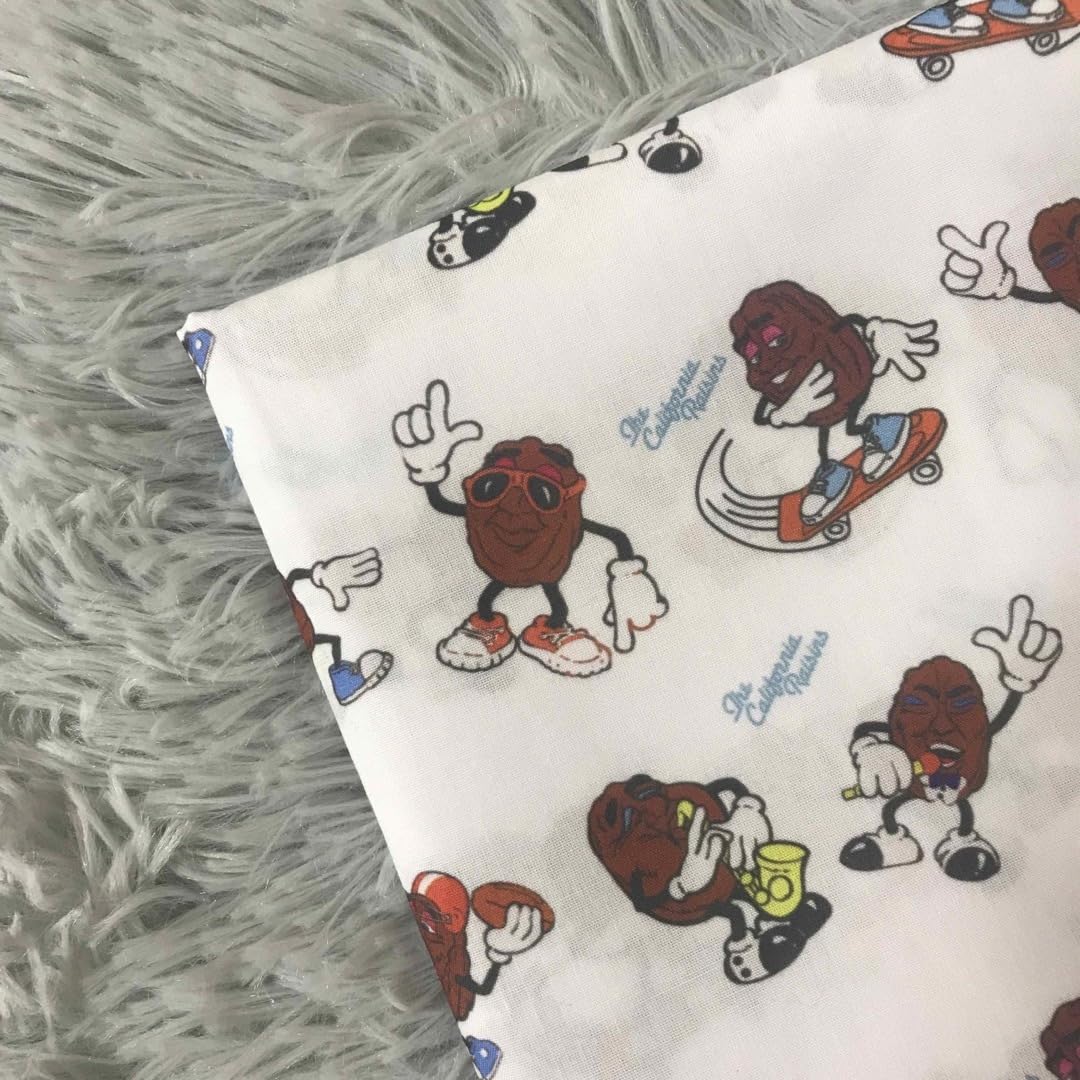 Amazon | カリフォルニアレーズン ホワイト 生地 ハギレ 約50cm×140cm