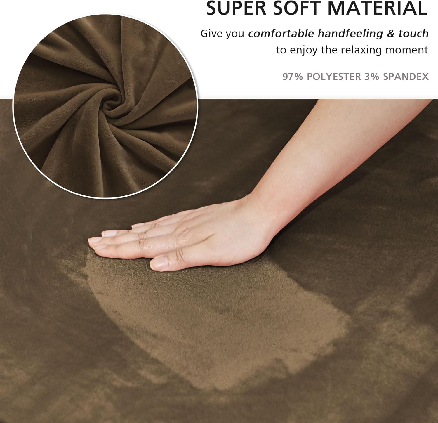 NICEEC Sofa Cover Super Soft 1-Piece Brown Sofa Slipcover for Sofas Stretch Universal Spandex Couch Covers for Living Room Easy Fit Washable Furniture Sofa Protector with Skirt 1 71F9WUW LlL. AC SL1500