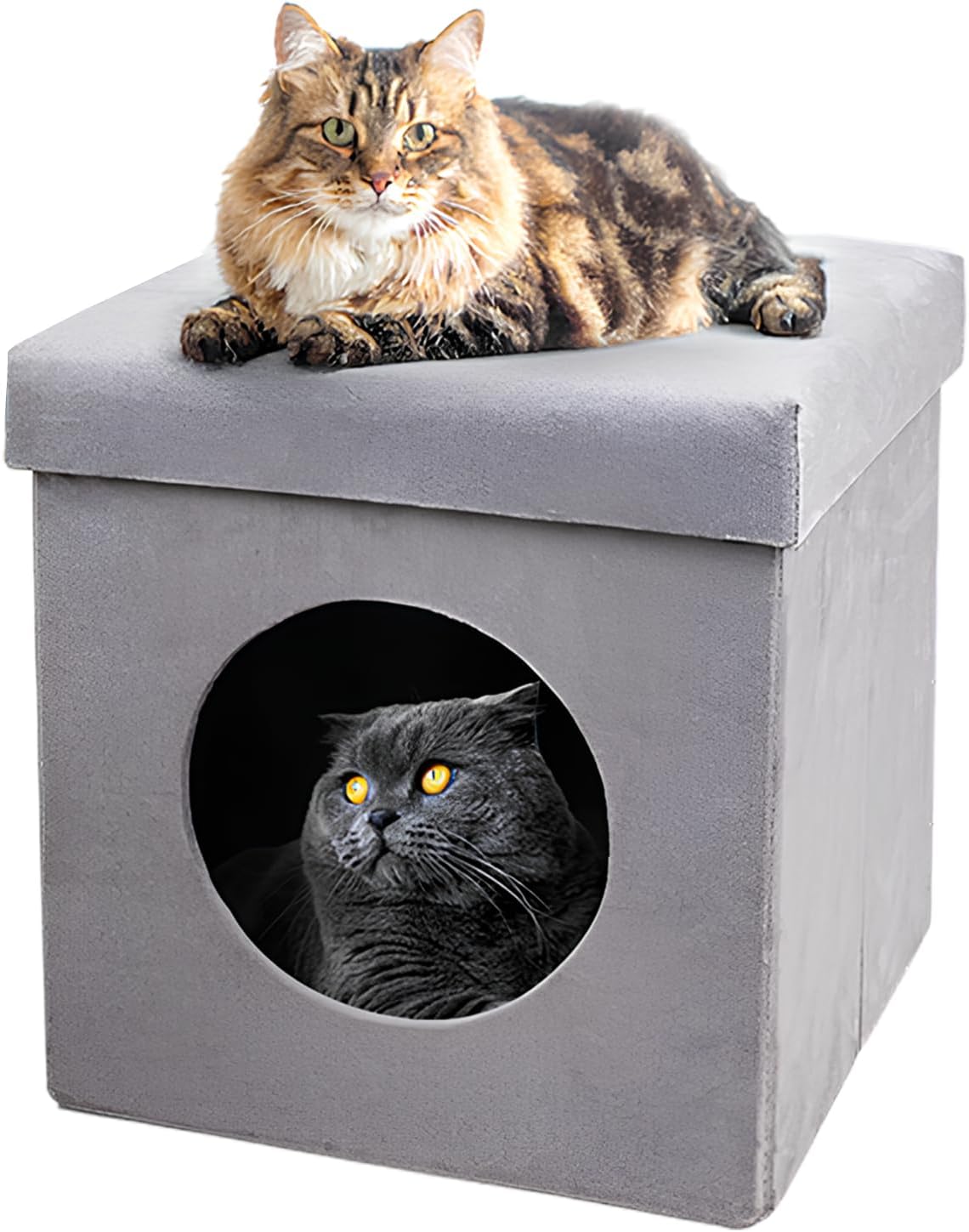 ASPCA-Indoor Cat Condo for Small Cats | Cozy Cat House for Indoor Cats & Kittens | Washable & Foldable | Compact Cat Houses & Condos for Play, Rest & Privacy | Easy to Assemble |12.5" x1.3.4"