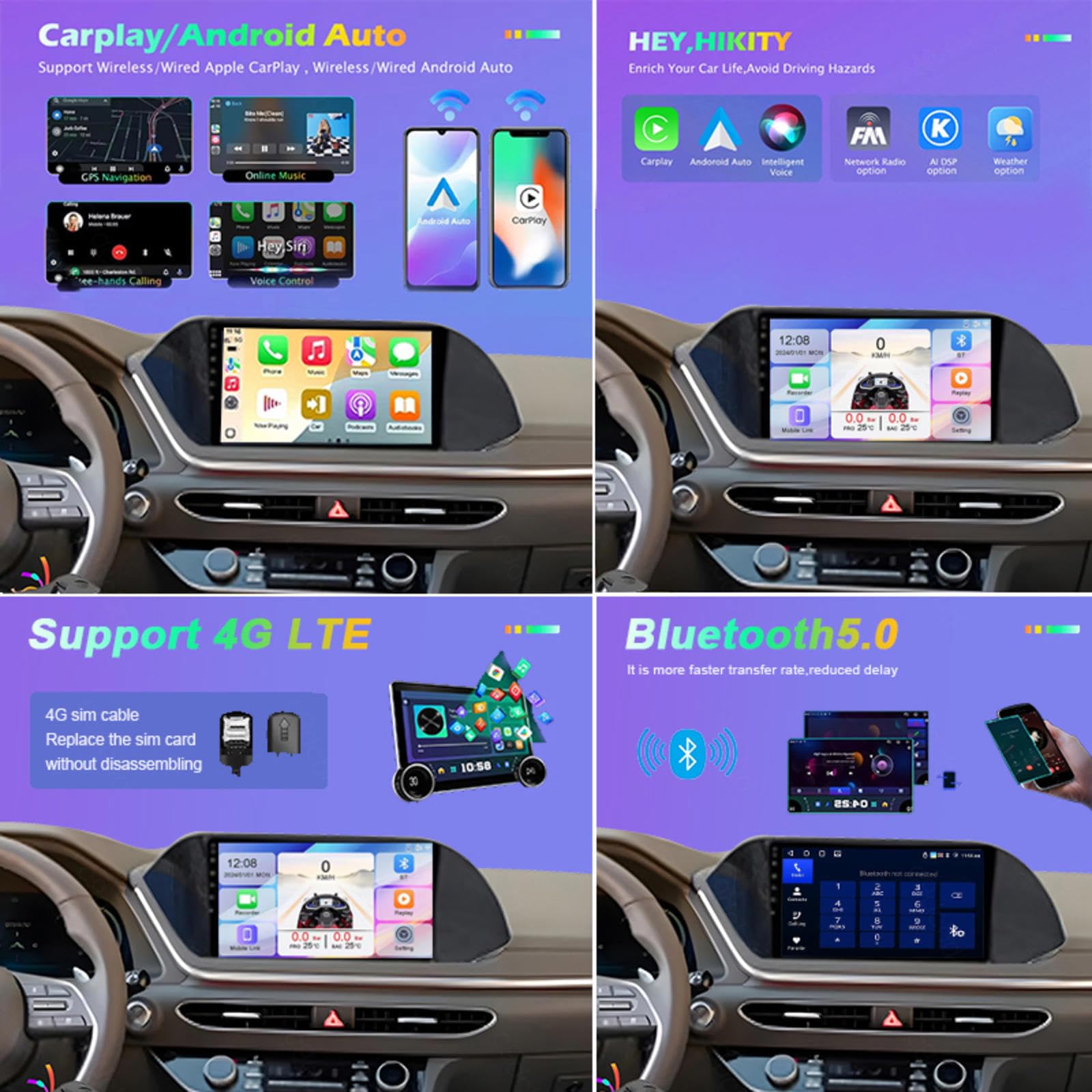 Android 15 Car Stereo 9" Samochód Dla Hyundai Sonata DN8 2019-2020,M107