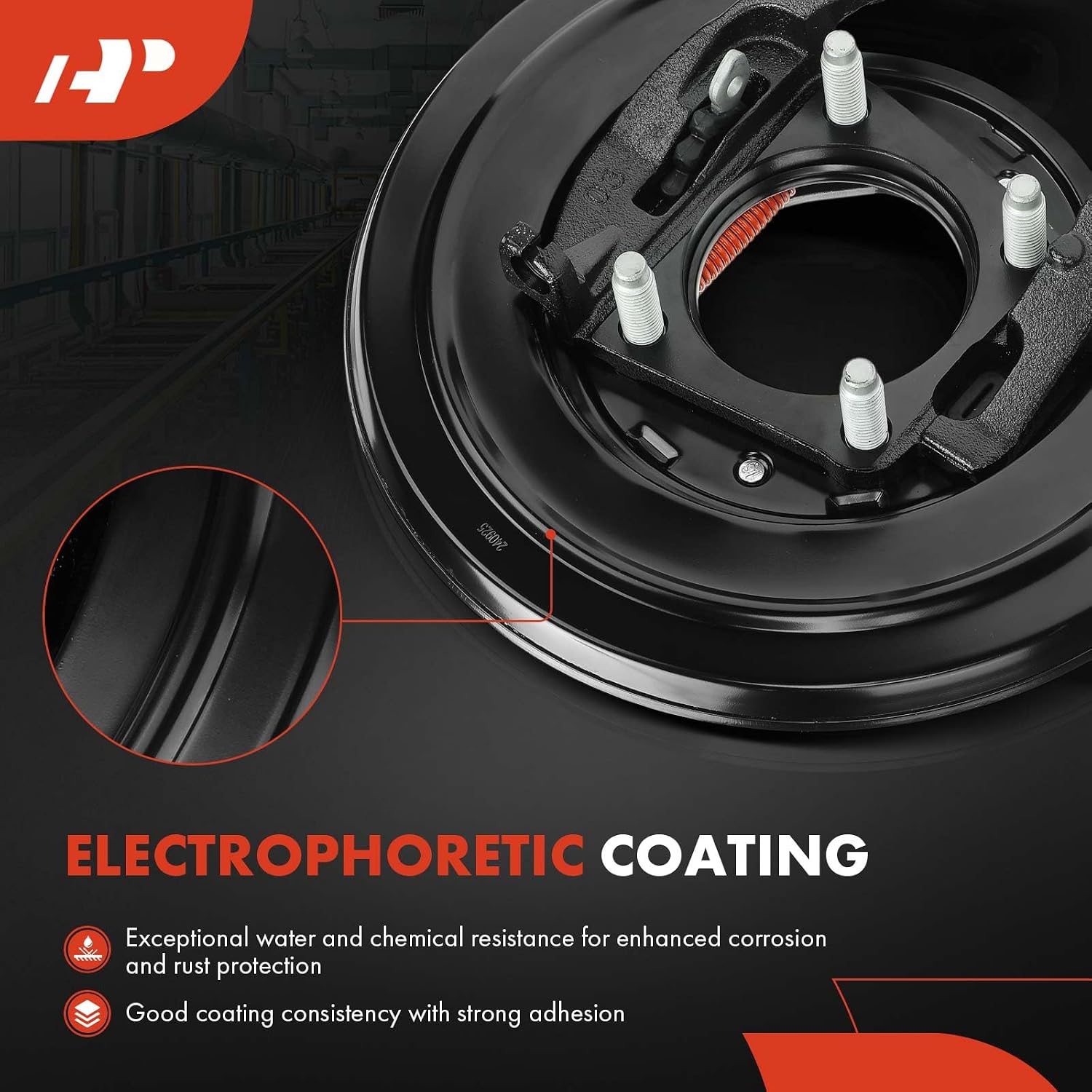 A-Premium Rear Loaded Parking Brake Backing Plate Assembly Compatible with Ford Models - F-250 F250 1999, F-250 Super Duty 1999-2004, F-350 Super Duty 1999-2004, Excursion 2000-2005
