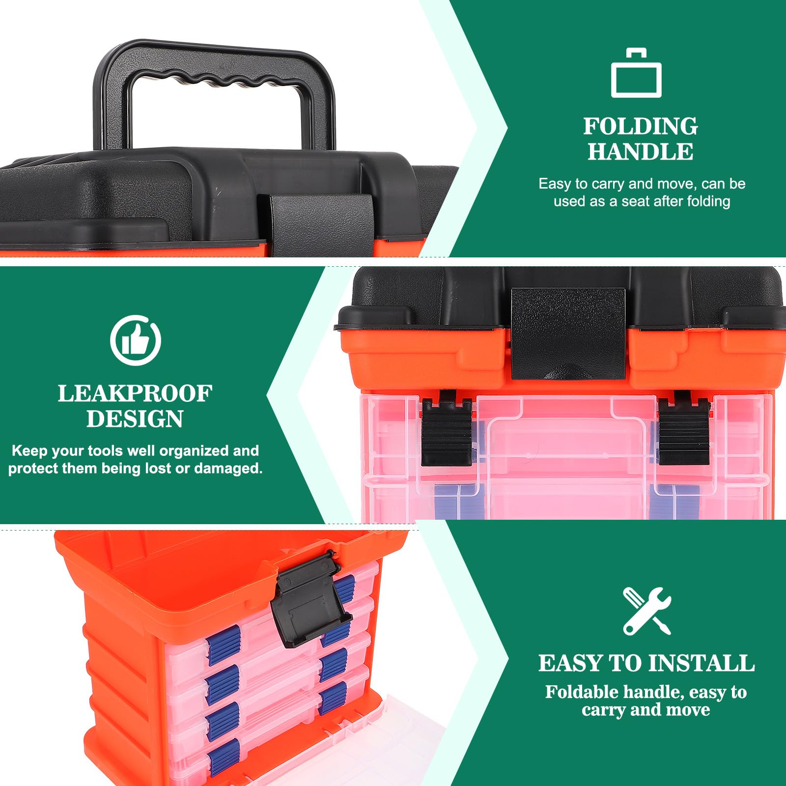 Boîte de Rangement pour Accessoires de Pêche à 4 Couches, Compartiments Séparés, Adaptée pour Truite et Pêche la Carpe en Plein Air