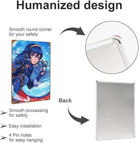 Miniatura 3 de Lucina - Cartel de metal de anime para colgar en la pared de la cocina, póster de pared para garaje, cafetería, bar, pub, arte rupestre, placa