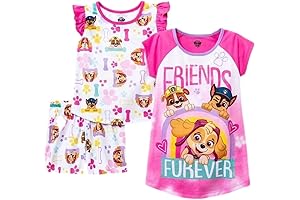 Paw Patrol Pink 3-Piece Nightgown, PJ Set for Toddlers, Size 2T