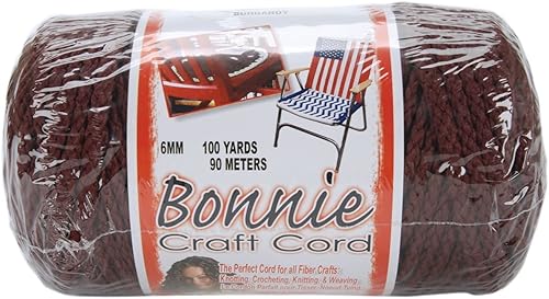 Bonnie - Cordón de macramé para manualidades, 0.236 in x 100 yardas, color borgoña