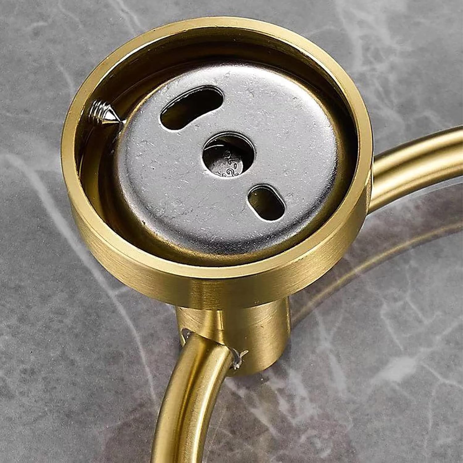 Brushed Gold Towel Ring Bathroom Wall Mounted Heavy Duty Towel Holder SUS 304 Stainless Steel Round Hand Towel Racks Bathroom Hardware Towel Hanger Hardware Towel Hanger