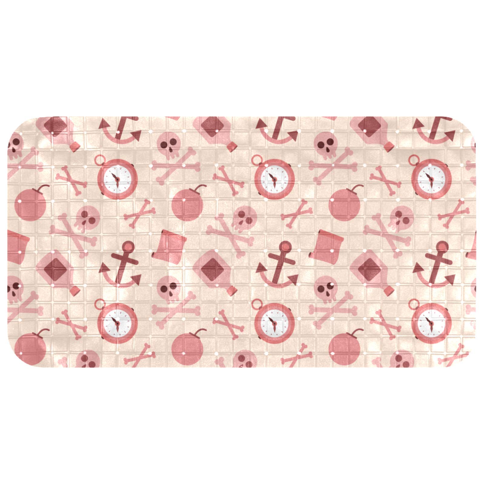 Tapis de bain à séchage rapide rose 37x68 cm pour la baignoire