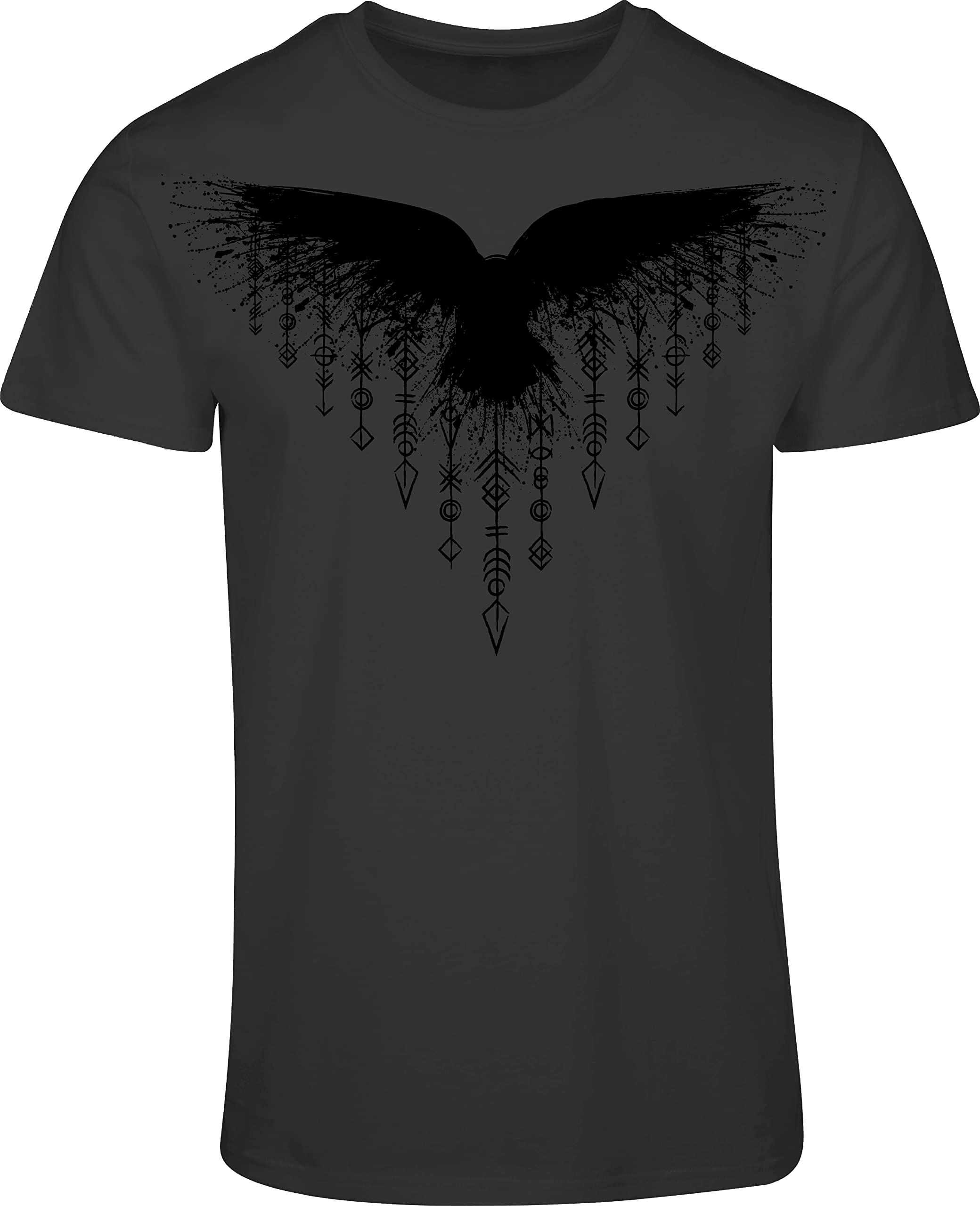 minifanViking Shirt Men's: Rune Raven – Raven T-Shirt Viking Gifts for Men – Viking Clothing