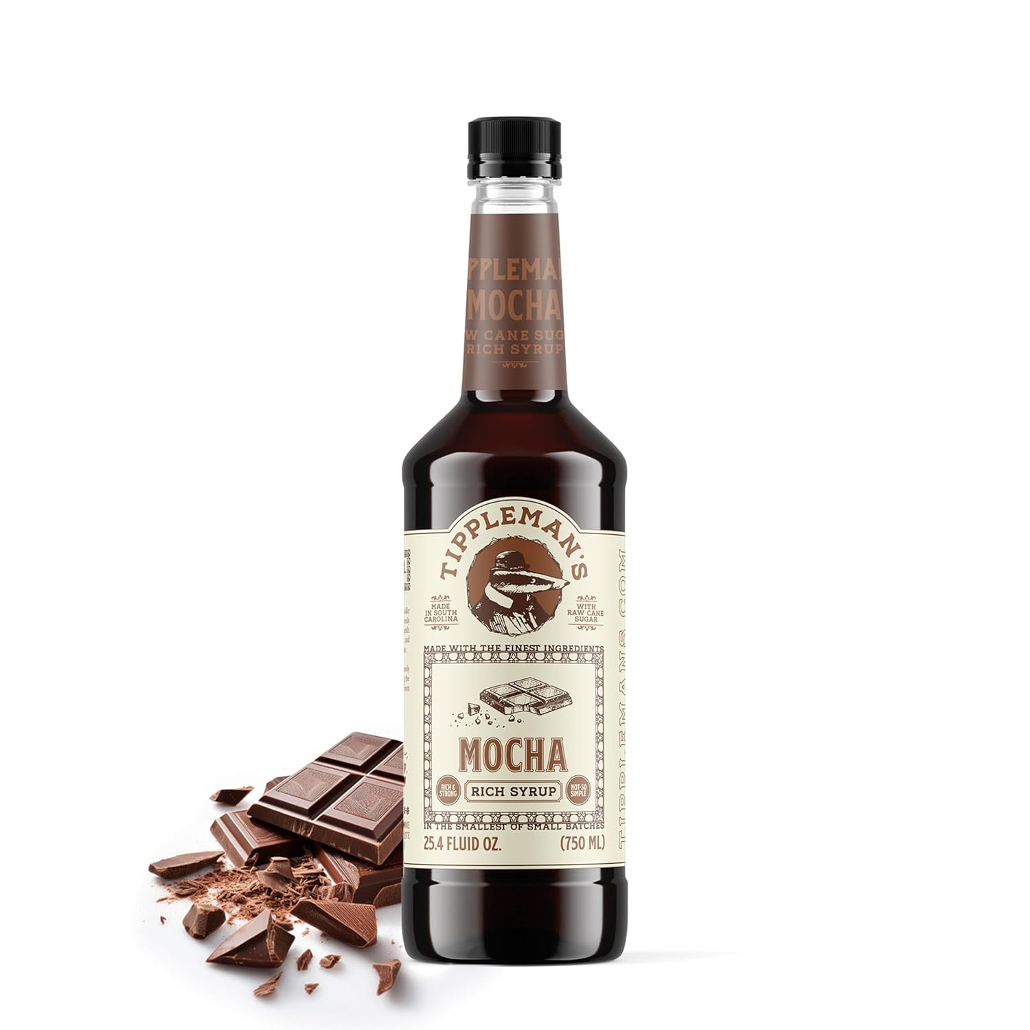 Best by 05/2027 Tippleman's Mocha Coffee Syrup - Rich Flavor for Hot or Iced Drinks, Latte, Tea, Espresso, Cappuccino, Cocktails, & Baking - 25.4 Fl Oz