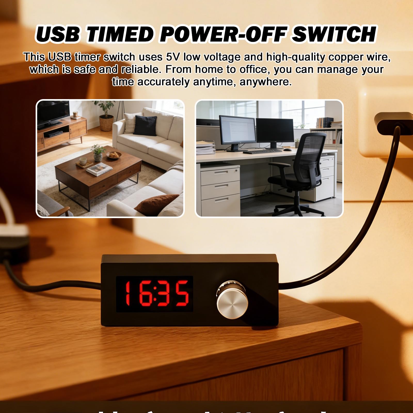 2 sztuki 5 V 2 A USB programator czasowy, kabel przełączający USB, 24 h, regulowana i automatyczna funkcja wyłączania, cyfrowy timer do urządzeń gospodarstwa domowego i ładowarek, 2 sztuki