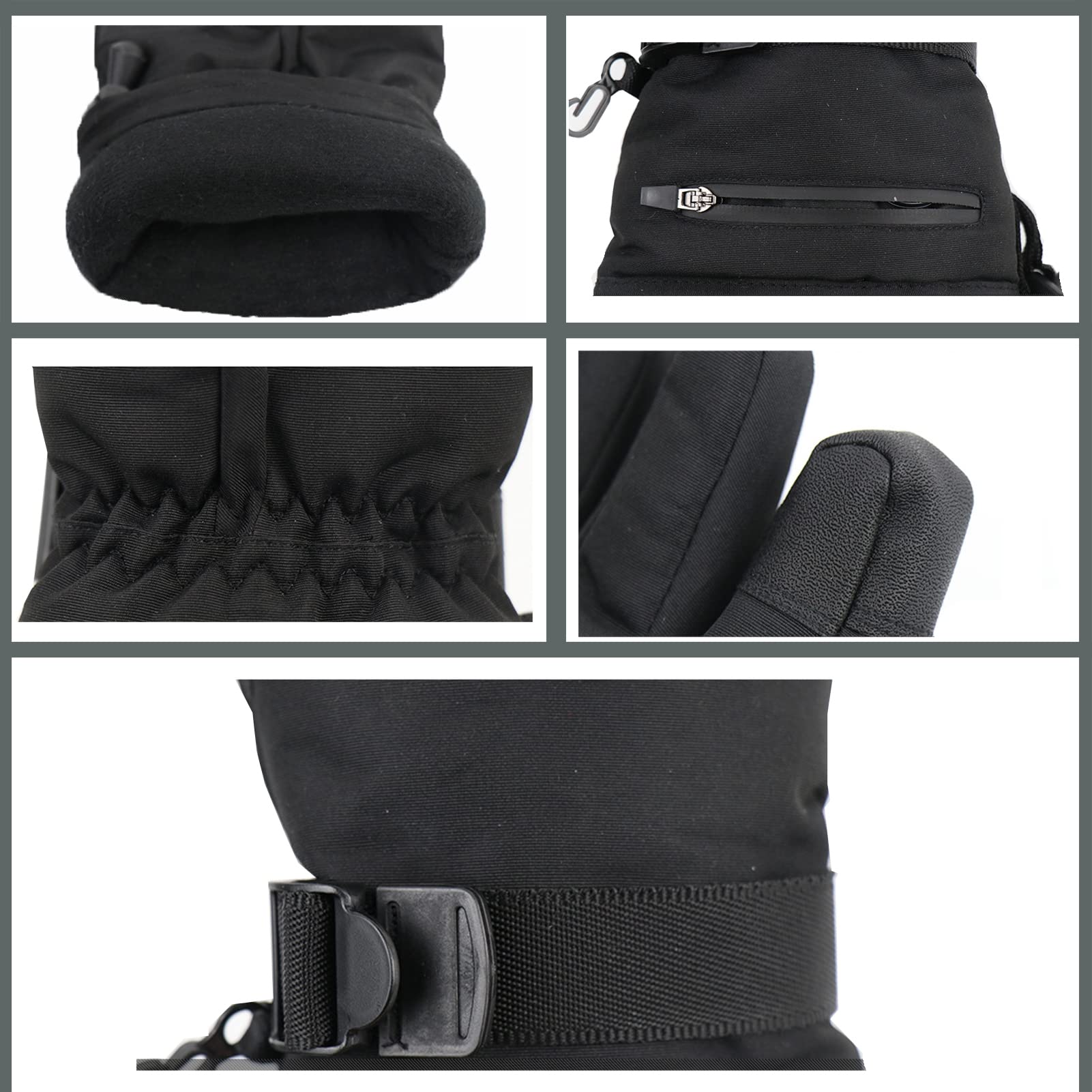 CHEWYNP Forros de Guantes con calefacción, Guantes térmicos cálidos Resistentes al Agua con Pantalla táctil, Guantes cálidos de Invierno alimentados por batería, Guantes de Trabajo para es