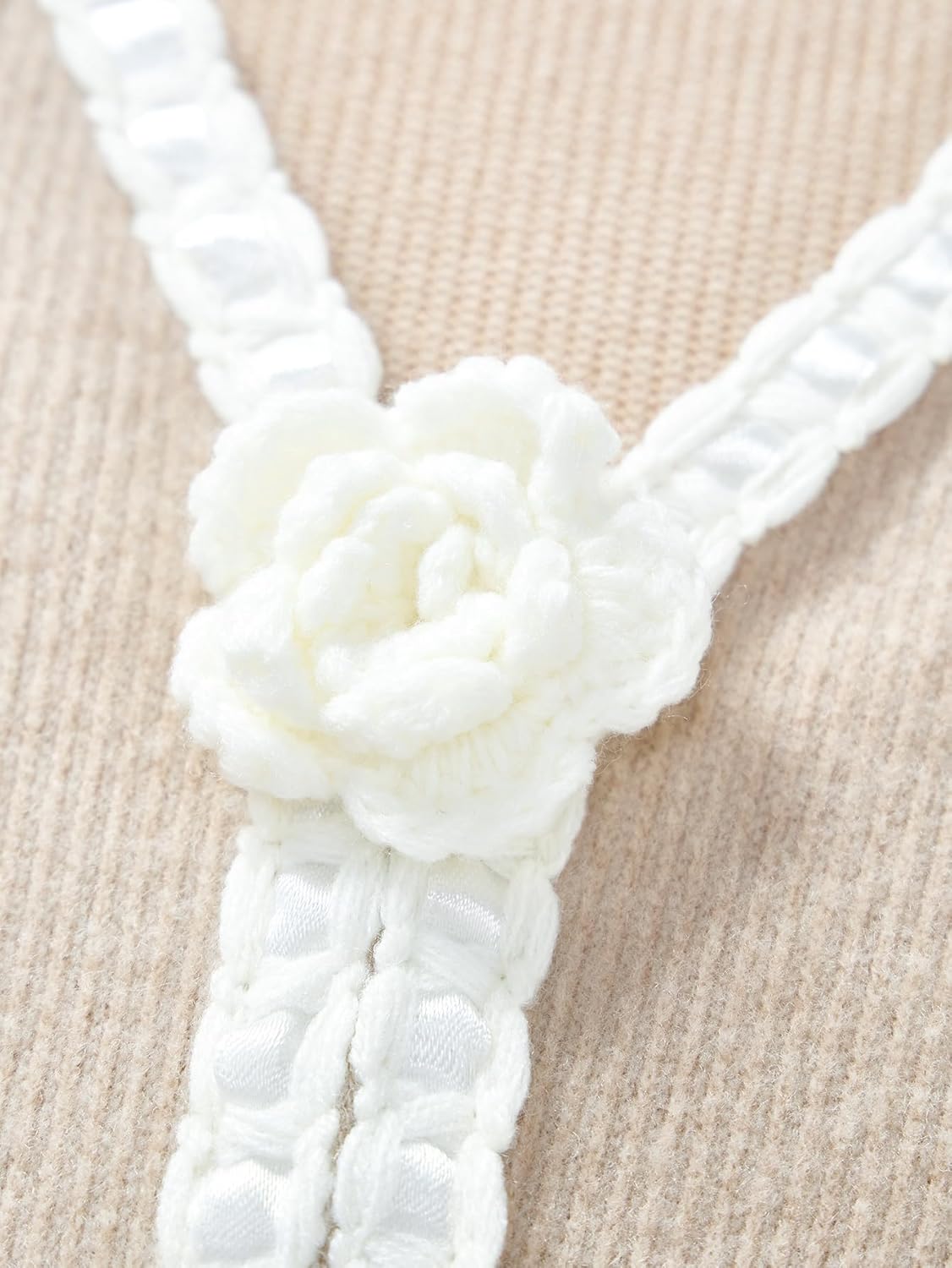 Women's 2 Piece Work Office Outfits 3D Floral V Neck Sweater and Bodycon Midi Skirt Knit Sets