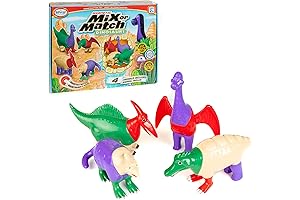 POPULAR PLAYTHINGS 12-Piece Magnetic Mix and Match Dinosaurs Toy Play Set