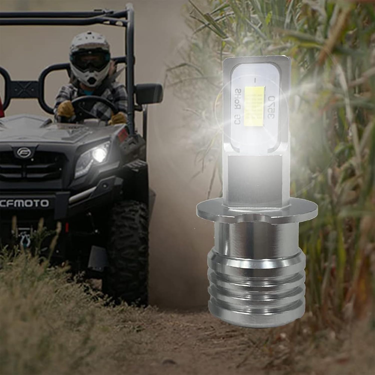 QYMOTO LED Bulb High Beam Location for CFMOTO UFORCE ZFORCE 500 800 Part Number 3112021 (2 Pack)