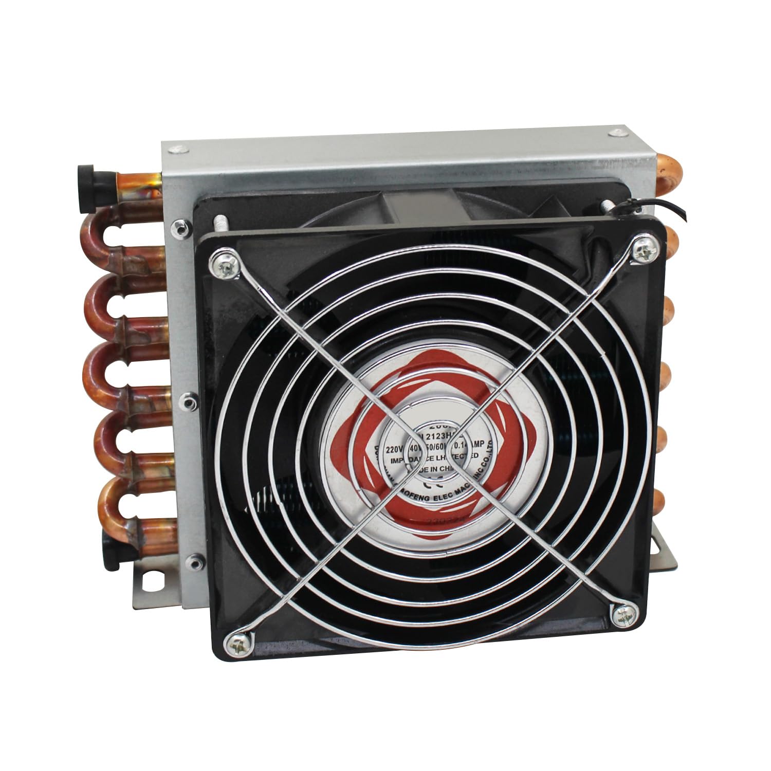 Condenseur frigo pour chambre froide refrigeración à eau radiateur refroidissement evaporateur frigorifique cuivre aluminium refroidisseur industriel (condenseur 203x160x35mm avec ventilateur 150mm)